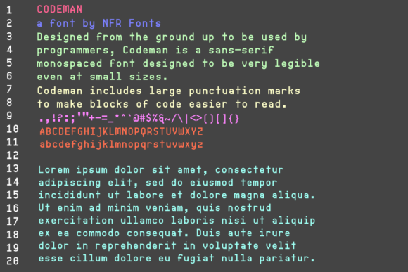 Codeman: A Modern Sans Serif Font for Web Design
